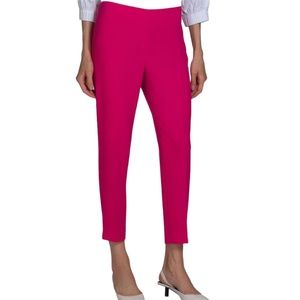 Les Copains Blue shocking pink cropped side zip trousers size IT 42